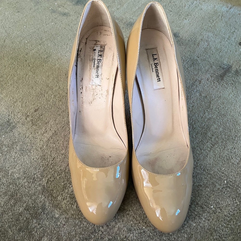 L.K. Bennet Nude Shilo Patent Leather Stilettoes- Size 39.5/US 9.5